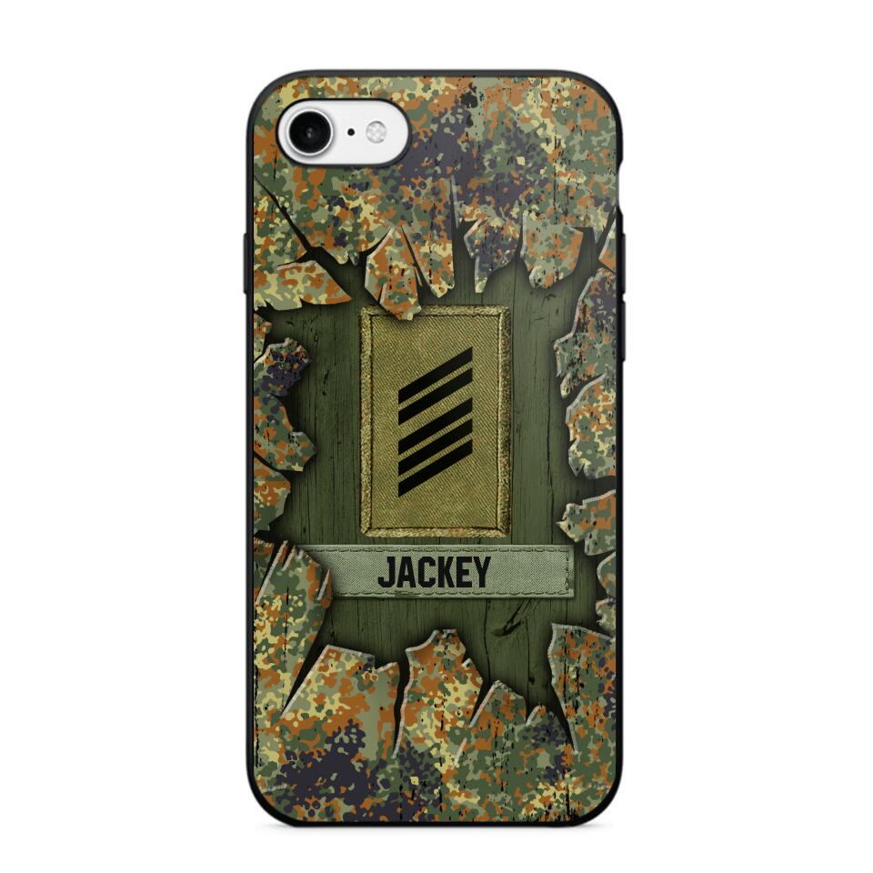 Personalized German Soldier Camo Phone Case Printed 22JUL-DT30