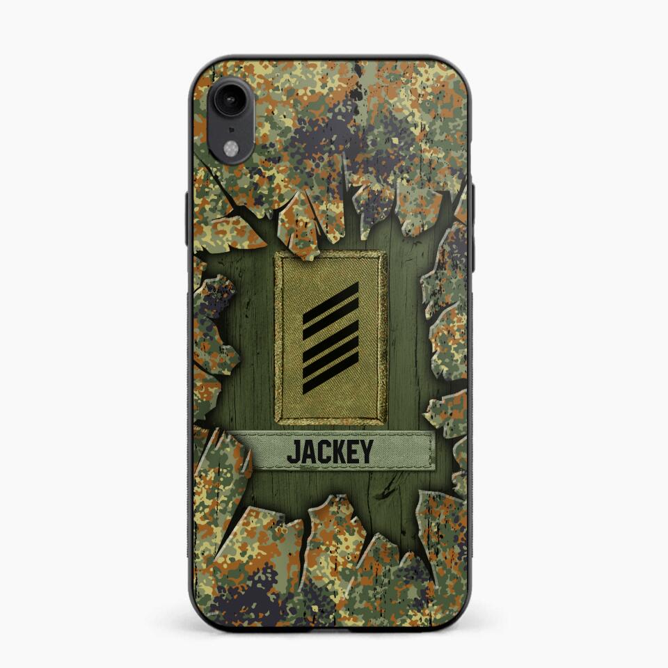Personalized German Soldier Camo Phone Case Printed 22JUL-DT30