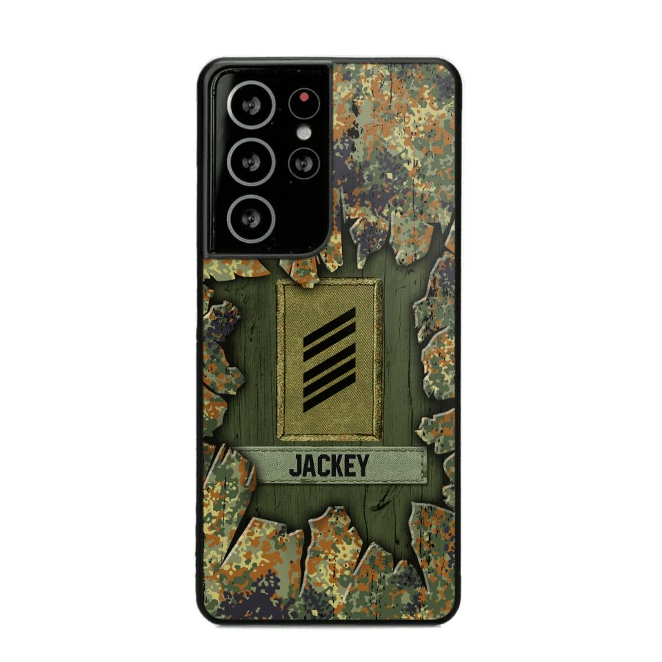 Personalized German Soldier Camo Phone Case Printed 22JUL-DT30