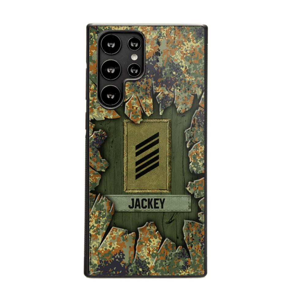 Personalized German Soldier Camo Phone Case Printed 22JUL-DT30