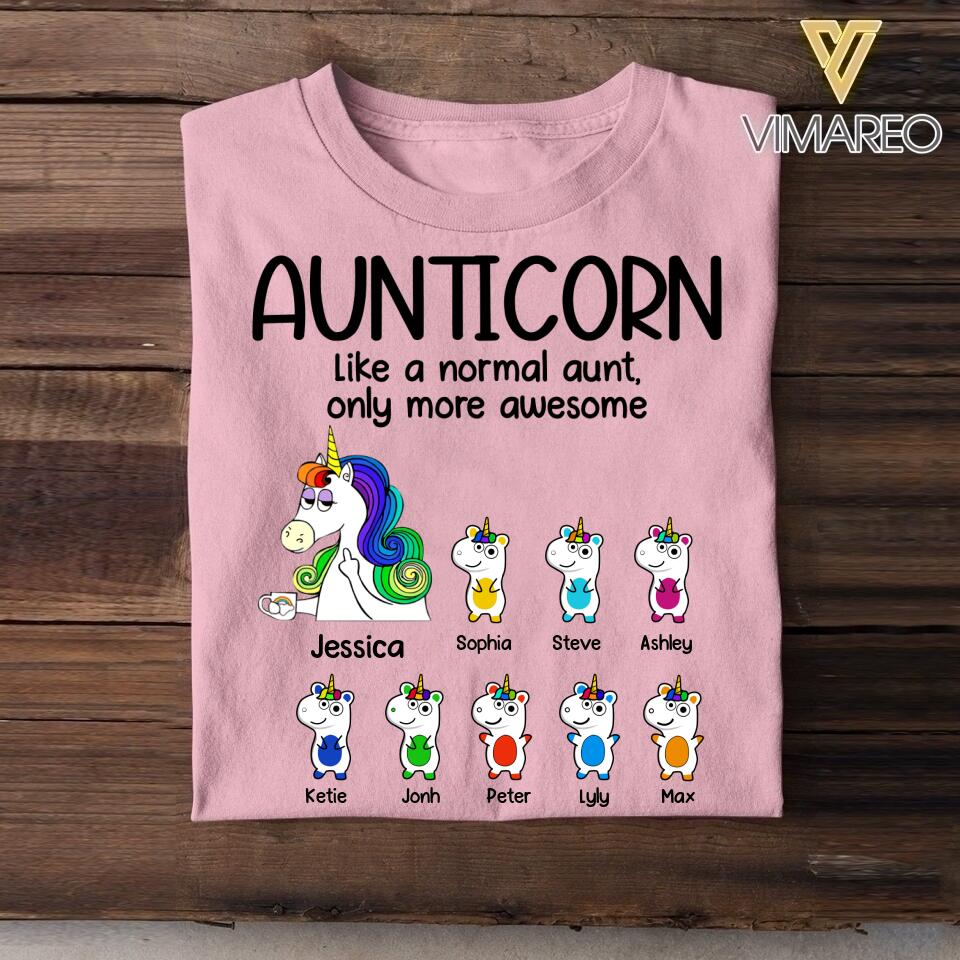 Personalized Aunticorn & Kid Tshirt Printed 22JUY-DT01