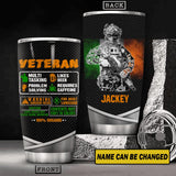 Personalized Irish Veterans Tumbler Printed 22JUY-HY01
