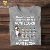 Personalized Aunticorn Kid Name Criss Cross Tank Or Tshirt Printed QTHC0207