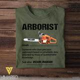 Personalized Arborist Tshirt Printed 22JUY-HQ02