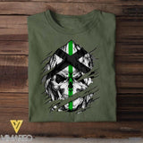 Personalized Green Line Military US States Tshirt Printed QTDT0407