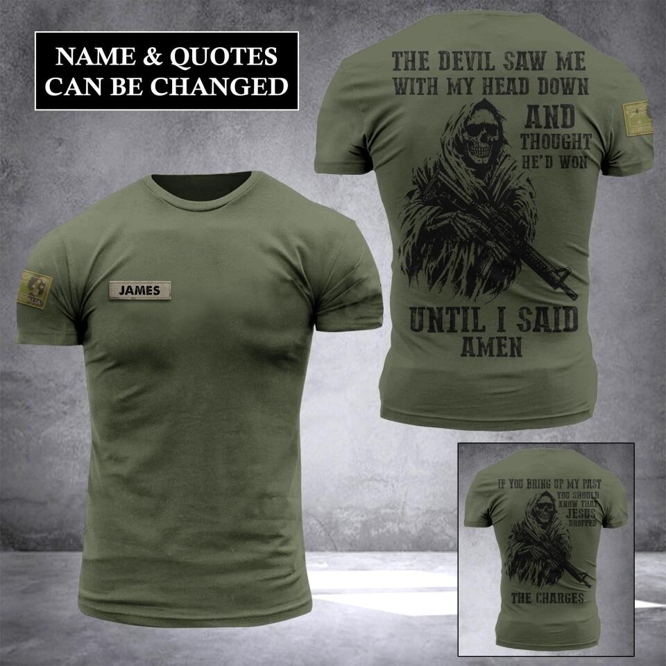 Personalized Australian Army Veterans/Soldier Tshirt 3D Printed QTHC0507