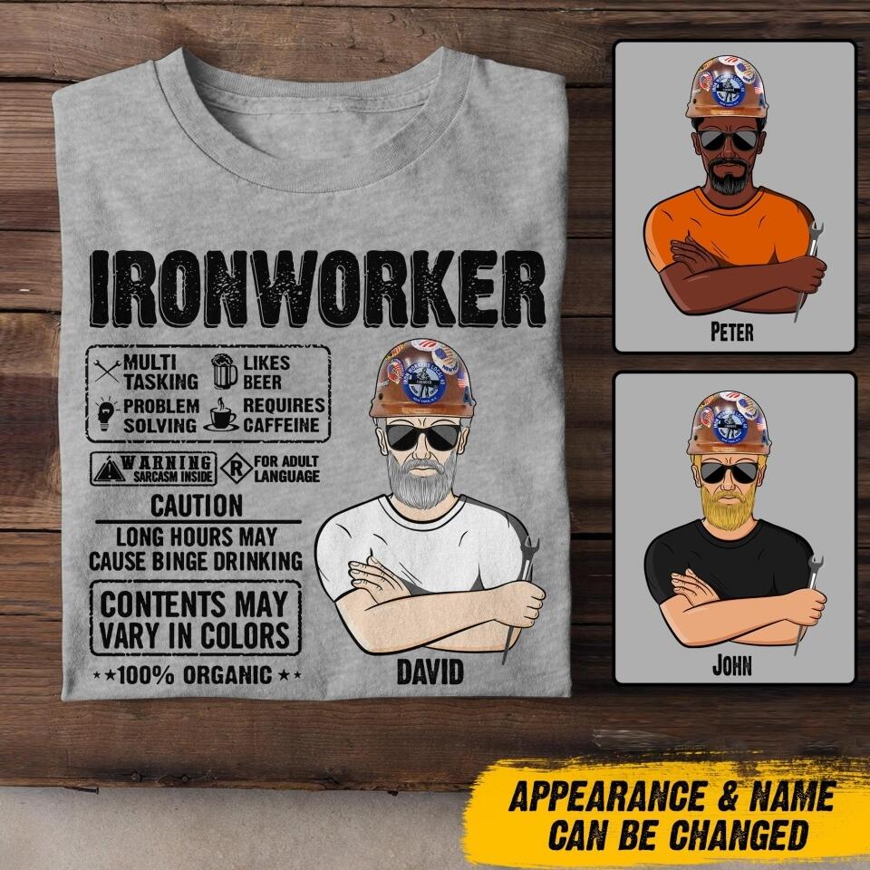 Personalized Ironworker Tshirt Printed 22JUY-DT06