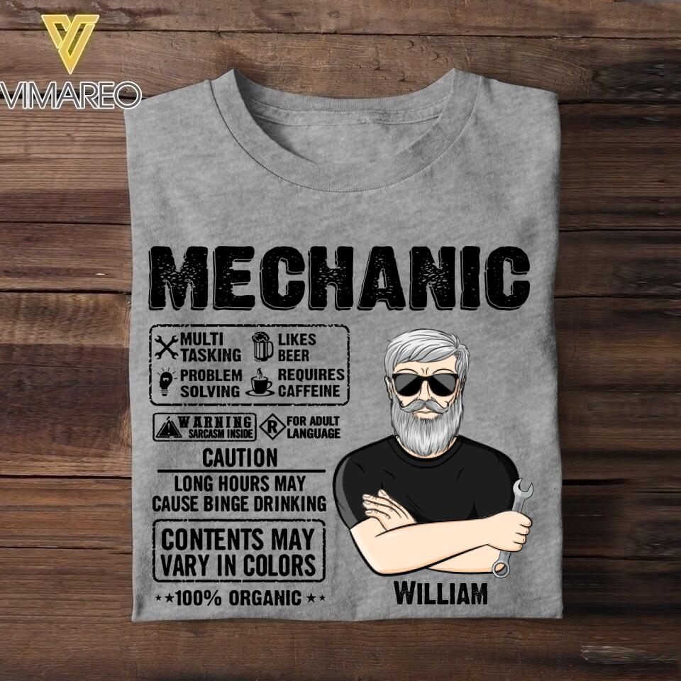 Personalized Mechanic Tshirt Printed 22JUY-DT06