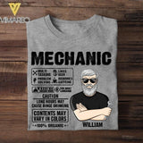 Personalized Mechanic Tshirt Printed 22JUY-DT06