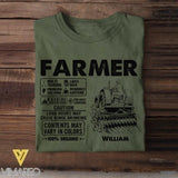 Personalized Farmer Tshirt Printed 22JUY-HC07