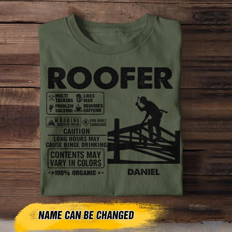 Personalized Roofer Tshirt Printed 22JUY-HC07