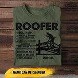 Personalized Roofer Tshirt Printed 22JUY-HC07