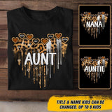 Personalized Aunt Leopard Kid Name Tshirt Printed QTDT0807