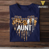 Personalized Aunt Leopard Kid Name Tshirt Printed QTDT0807