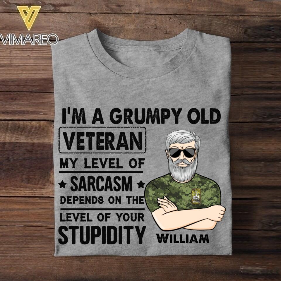 Personalized Canadian Veterans/Soldier Tshirt Printed 22JUY-HC08