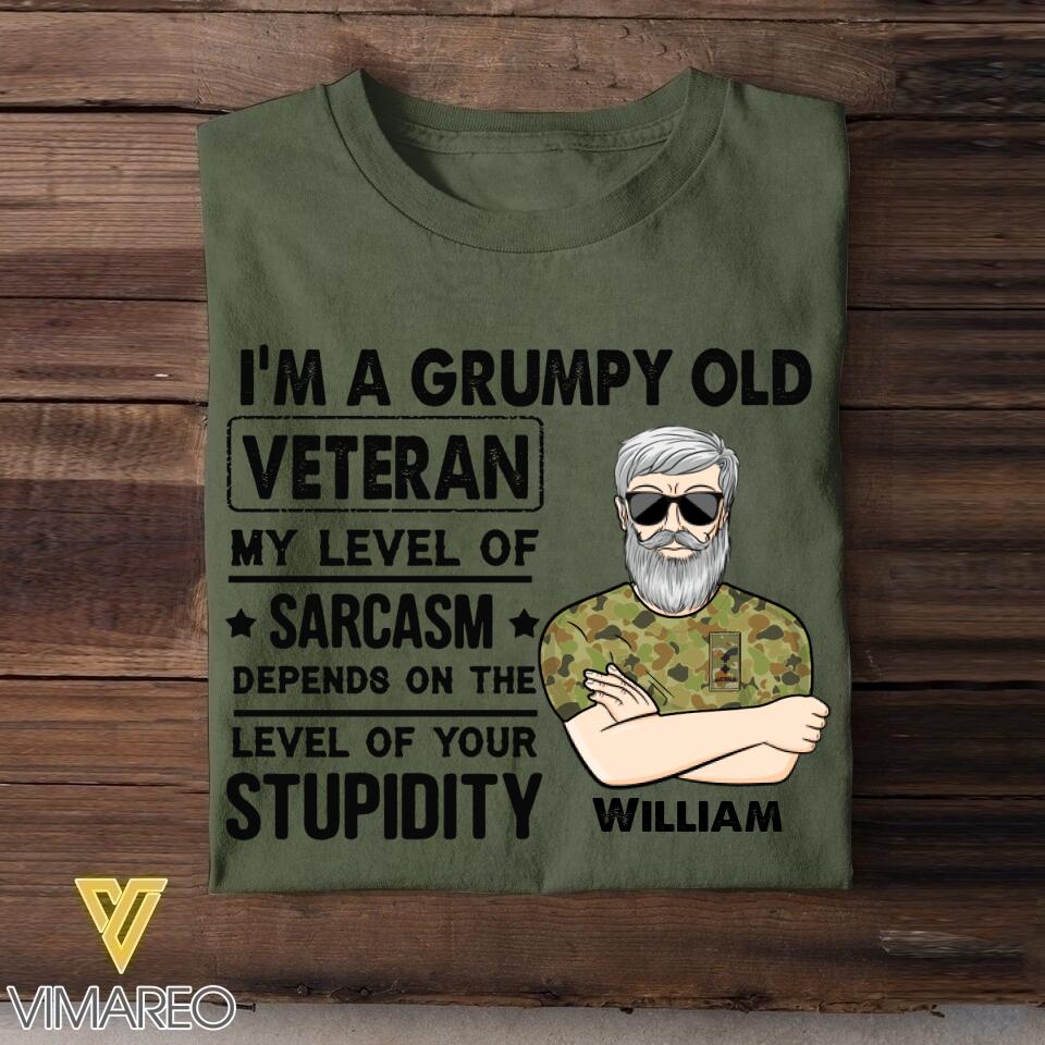 Personalized Australian Veterans/Soldier Tshirt Printed 22JUY-HC08