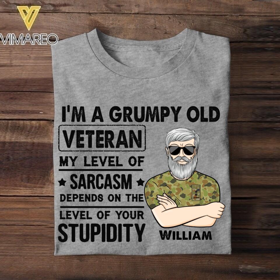 Personalized Australian Veterans/Soldier Tshirt Printed 22JUY-HC08