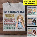 Personalized I'm A Grumpy Old Nurse Tshirt Printed 22JUY-HY11
