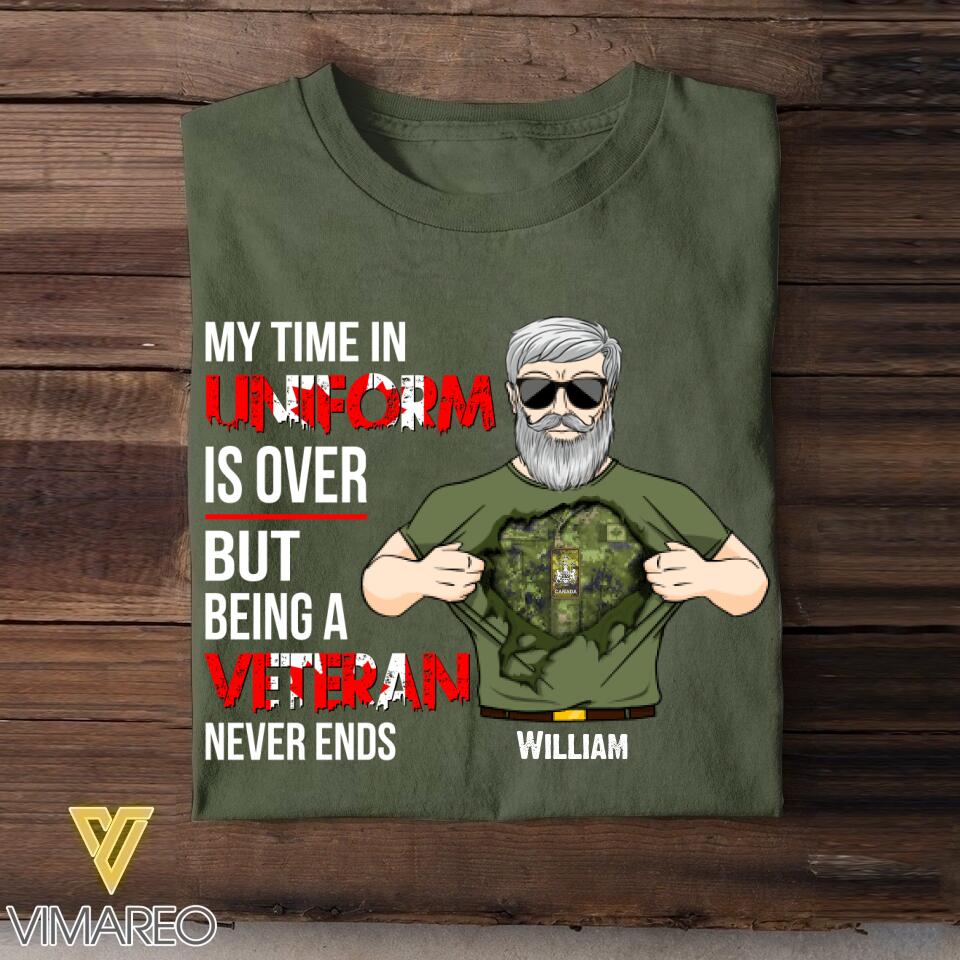 Personalized Canadian Veterans/Soldier Tshirt Printed 22JUY-DT12