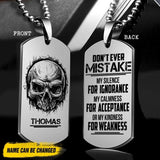 Personalized Don't Ever Mistake Skull Necklaces Printed NQDT1207