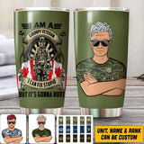 Personalized I Am A Grumpy Canadian Veteran I Can Fix Stupid  Tumbler Printed QTVQ1507