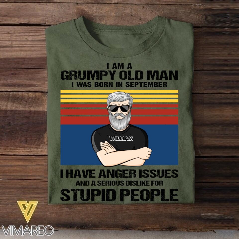 Personalized I Am Grumpy Old Man Was Born In September Tshirt Printed 22JUY-HQ16