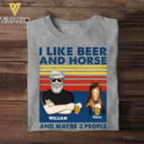 Personalized I Like Beer And Horse And Maybe 3 People Tshirt Printed 22JUY-HC18