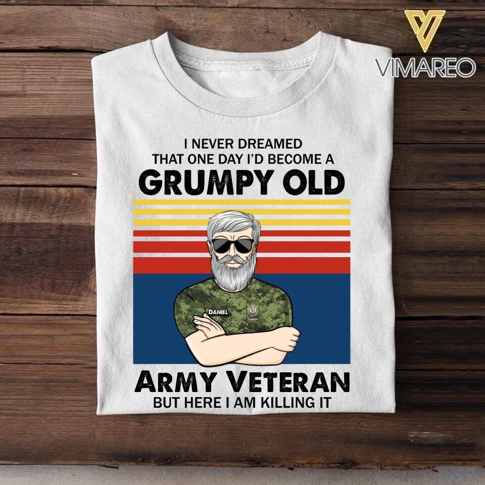 Personalized Canadian Veterans/Soldier Tshirt Printed 22JUY-HY18