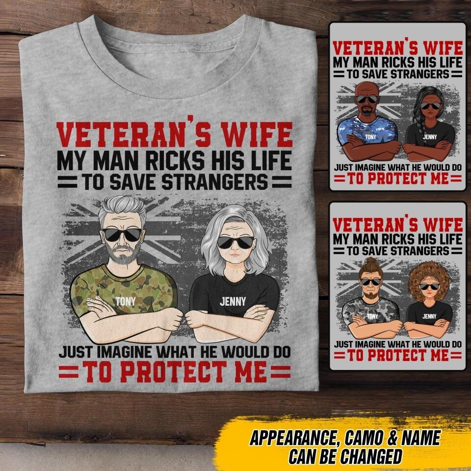 Personalized Australian Veterans's Wife  Tshirt Printed QTDT1807