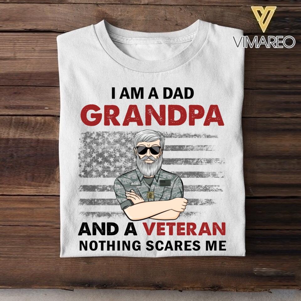 Personalized I Am A Dad Grandpa And An US Veteran Tshirt Printed QTHC1907