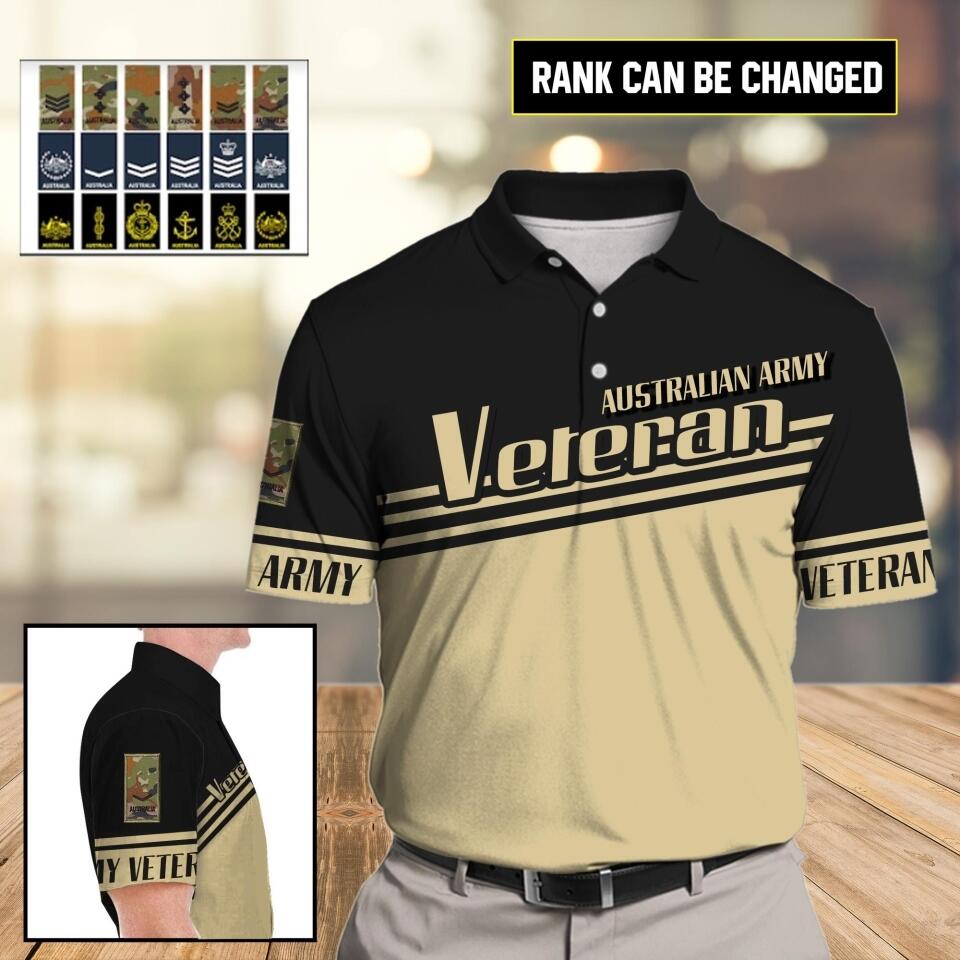 Personalized Australian Army Veteran Polo Shirts 3D Printed DHHC1907