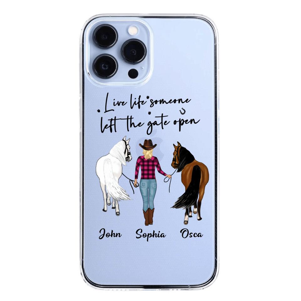 Personalized Live Life Someone Left The Gate Open Silicon Phonecase QTHC2707