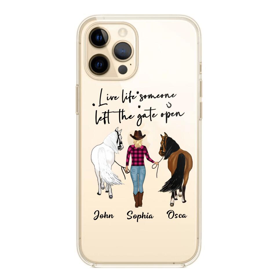 Personalized Live Life Someone Left The Gate Open Silicon Phonecase QTHC2707