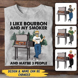 Personalized BBQ I Like Bourbon And My Smoker Camping Man Tshirt Printed 22JUY-MA22