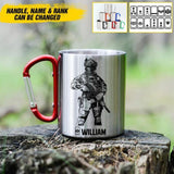 Personalized Australian Veterans/Soldier Carabiner Mug Printed 22JUY-DT28