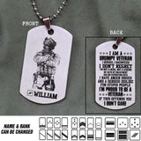 Personalized French Veterans/Soldier Necklaces Printed 22JUY-DT28