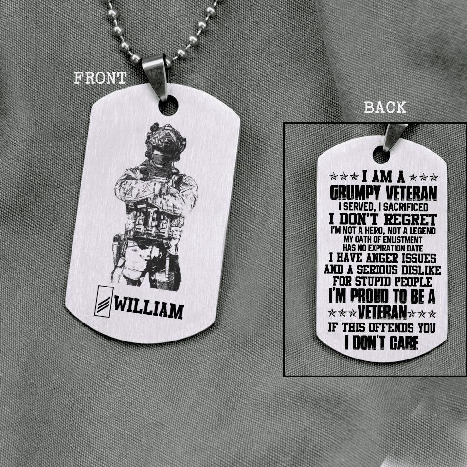 Personalized Swiss Veterans/Soldier Necklaces Printed 22JUY-DT28