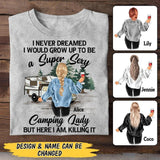 Personalized Camping Lady Tshirt Printed 22JUY-MA29
