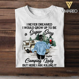 Personalized Camping Lady Tshirt Printed 22JUY-MA29