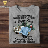 Personalized Camping Lady Tshirt Printed 22JUY-MA29