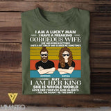 Personalized I Am A Lucky Man I Have An October Gorgeous Wife  Tshirt Printed QTHY0108