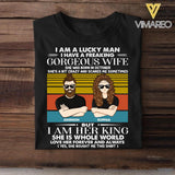Personalized I Am A Lucky Man I Have An October Gorgeous Wife  Tshirt Printed QTHY0108