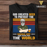 Personalized God Created Beer To Prevent The Canadian Army From Taking Over Tshirt Printed QTVQ0508