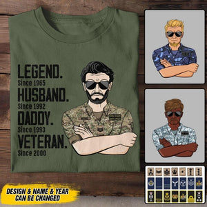 Personalized UK Veterans/Soldier Legend Husband Daddy Tshirt Printed QTDT0508