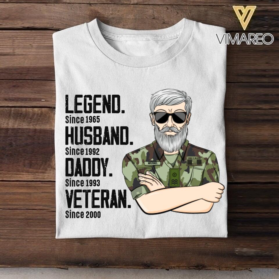 Personalized Irish Veterans/Soldier Legend Husband Daddy Tshirt Printed QTDT0808