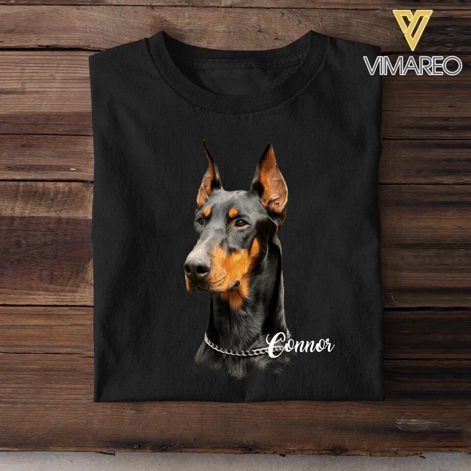 Personalized Doberman Upload Photo Tshirt Printed QTDT0908