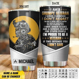 Personalized Grumpy Canadian Veteran/ Solider Tumbler Printed 22AUG-DT11