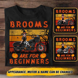 Personalized Brooms Are For Beginners Motorcycle Witch Halloween Tshirt Printed 22AUG-HY12