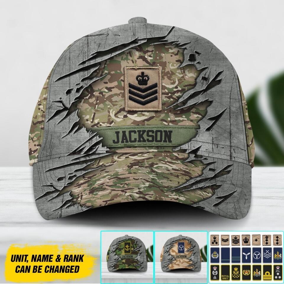 Personalized British Veteran/ Solider Peaked Cap 3D Printed 22AUG-DT13