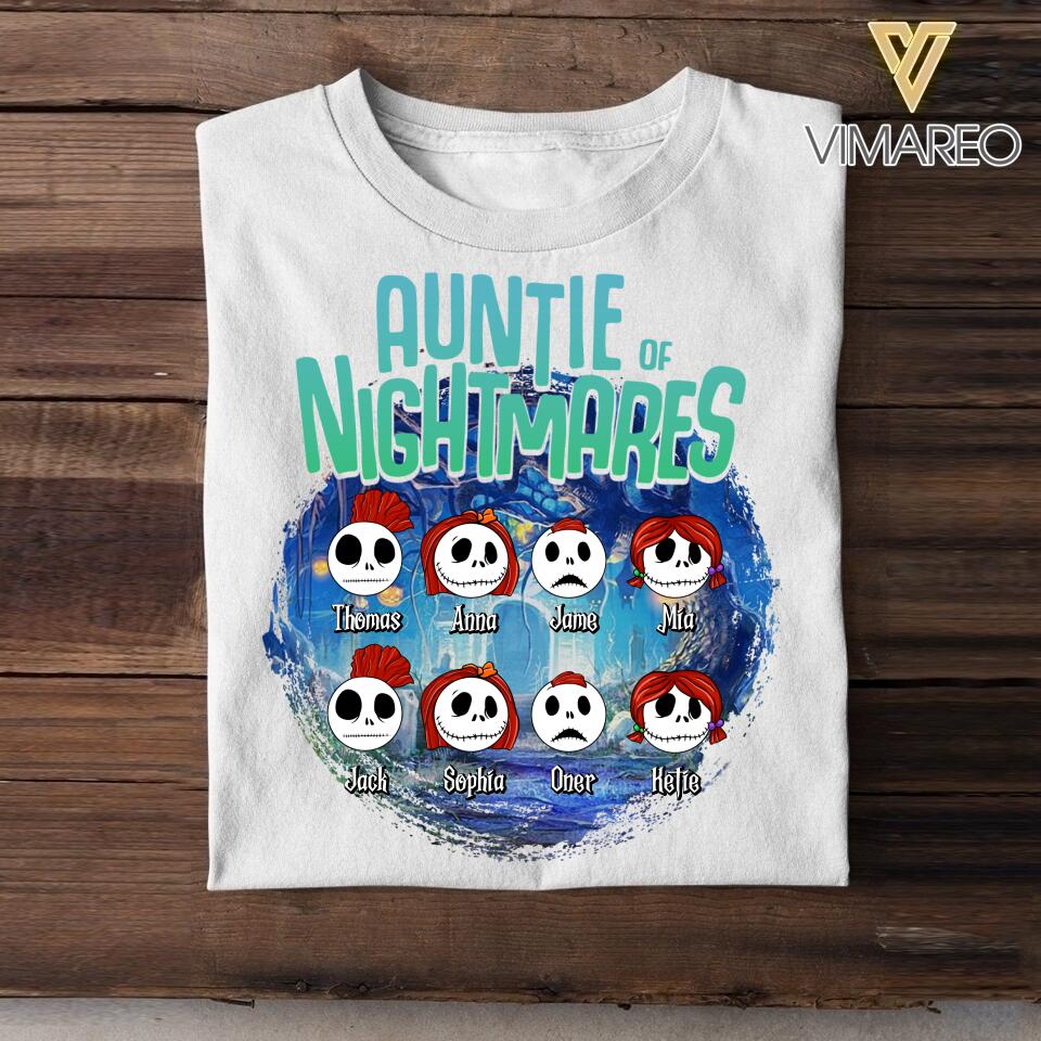 Personalized Auntie Of Nightmares Halloween Tshirt Printed 22AUG-HQ13